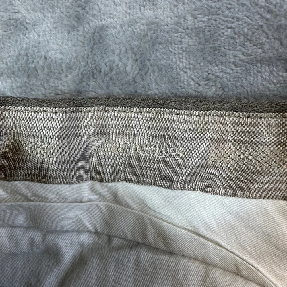 Zanella Pleated Wool Dress Pants Men's Size 35x34 Taupe Brown Italy